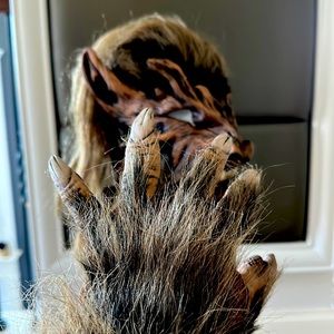 Wolf mask and gloves costume